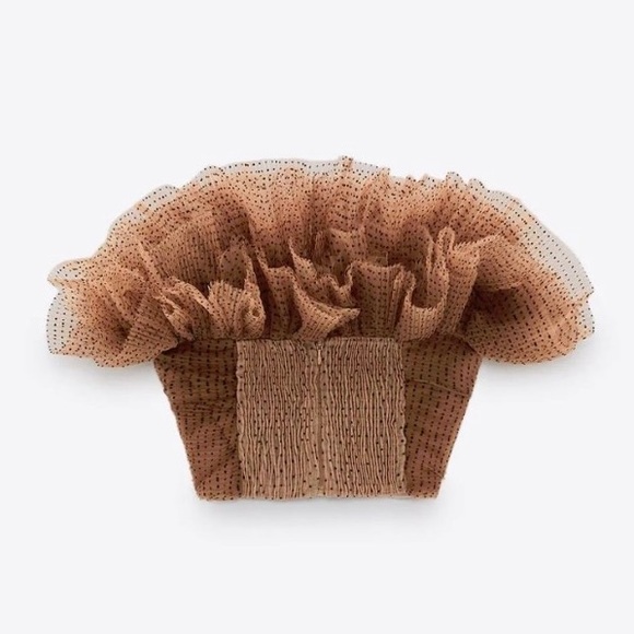 ZARA Tulle Polka Dot Corset Top - Picture 7 of 7